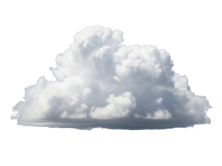 Fluffy cumulus cloud PNG isolated on transparent background, atmospheric weather element for design projects and compositing