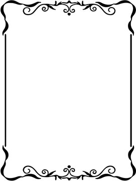 vintage frame with floral elements,Vintage calligraphic antique borders. Ornate calligraph rectangle frames, wedding elegant ornamental borders and filigree floral ornaments 