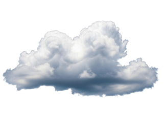 Fluffy cloud PNG isolated on transparent background, atmospheric element for weather forecast and graphic design projects