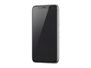 Modern smartphone PNG isolated on transparent background, sleek mobile phone with black screen for app design and technology mockups