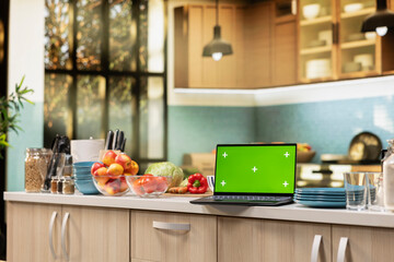 Isolated mockup with elegant kitchen interior and countertop, Stylish decorations with kitchenware,...