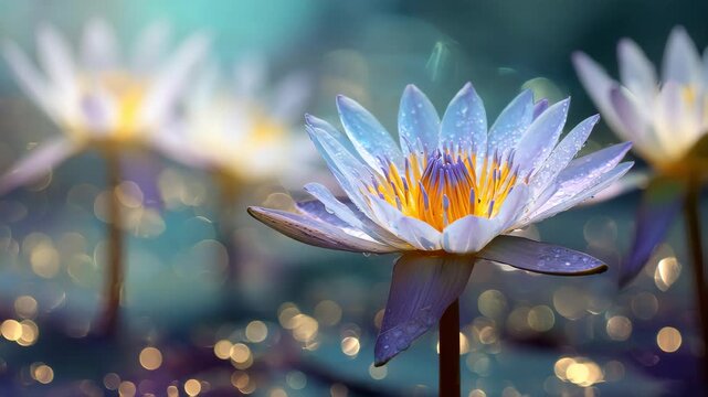 lotus (Nymphaea caerulea) flower background with copy space, Flowers composition as background