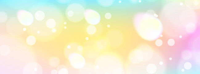 Royal dreamland background with oversized bokeh and glittering effects. Gradient sky with fairy tale elements and copy space. Stock vector illustration in fantasy style.