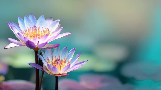 lotus (Nymphaea caerulea) flower background with copy space, Flowers composition as background