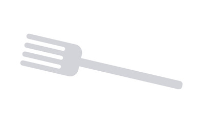 Dining, tableware, meal preparation, minimalism, design, kitchen essentials. Silhouette of a fork on a white background. Dining and tableware are highlighted in this clean concept
