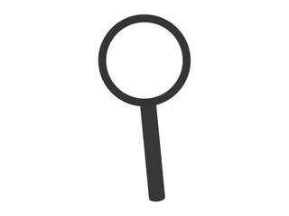 Search tools, education, exploration, investigation, inspection, clarity. Black magnifying glass on a white background. Search tools and education concept for clarity and focus