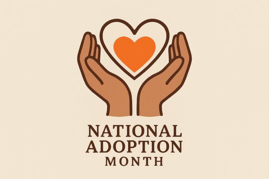 Celebrating national adoption month with a heartwarming symbol of love and care - Powered by Adobe