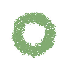 Chalk checkbox symbol in green with bold mark style. Circular icon badge element for modern check box or label. Graphic tick as a classic checkbox symbol, isolated hand drawn look.