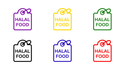 Certified Halal Food Tagline Icon – Premium Badge Stamp Vector Illustration