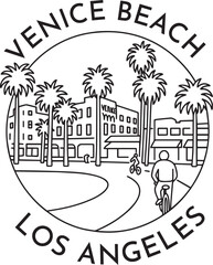 Venice Beach  monoline vintage outdoor badge design