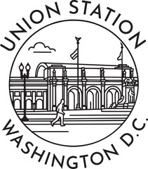 Union Station Washington DC  monoline vintage outdoor badge design