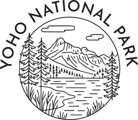 Yoho National Park  monoline vintage outdoor badge design