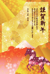 午　年賀状　干支　背景