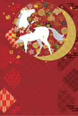 Obraz na płótnie Canvas 午　年賀状　干支　背景