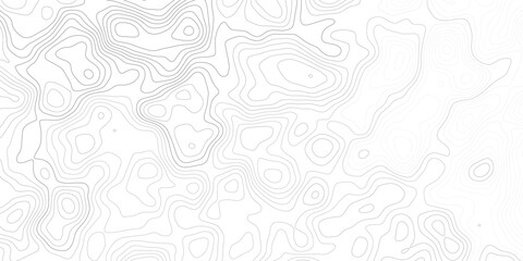Abstract topographic contours map background. Topography white wave lines vector background. Topographic map Patterns, Topographic map and place for texture. Wavy curve lines banner design.	