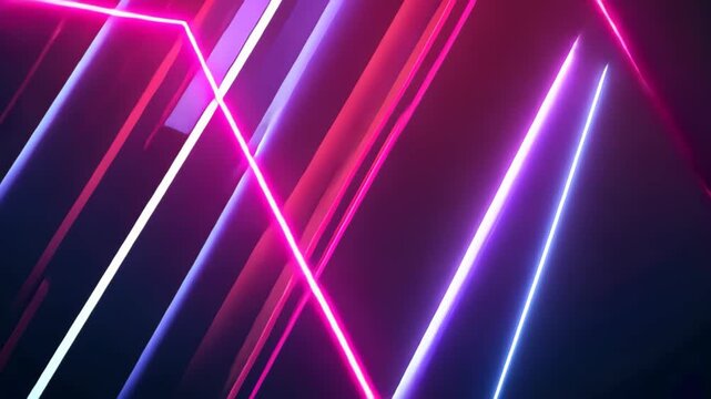 Neon Beam: Abstract composition of vibrant neon lines forming a dynamic and energetic visual. The interplay of light and color creates a sense of modern design.