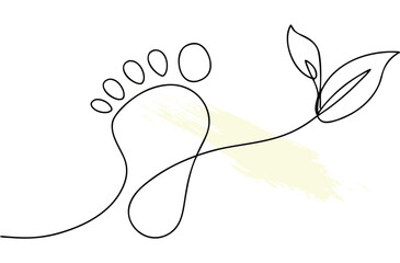 Footprint line art environmental concept
