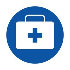 Obraz premium First Aid Kit Icon on a Blue Background for Health and Safety Applications