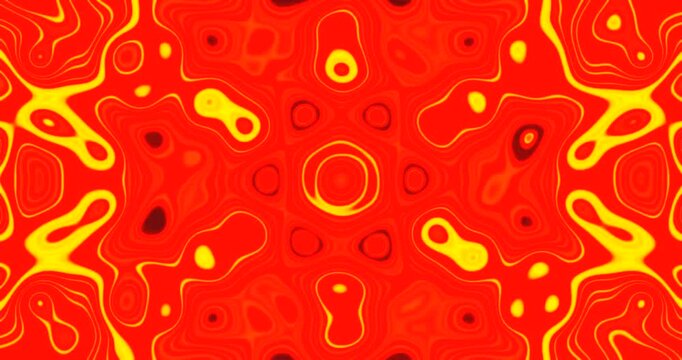 Tunnel video loop with vibrant red and yellow patterns for mesmerizing motion backdrop