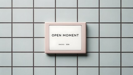 Pink rectangle module with the words Open Moment