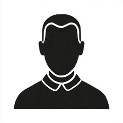 Anonymous silhouette stands, against a white background

