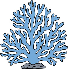 Stylized Blue Coral Marine Life