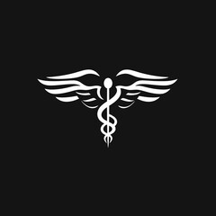 A white silhouette icon of a doctor wearing a face mask and a stethoscope on a dark gray background.