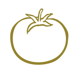 tomato mediterranean doodle. Vector doodle illustration icon isolated on white bg