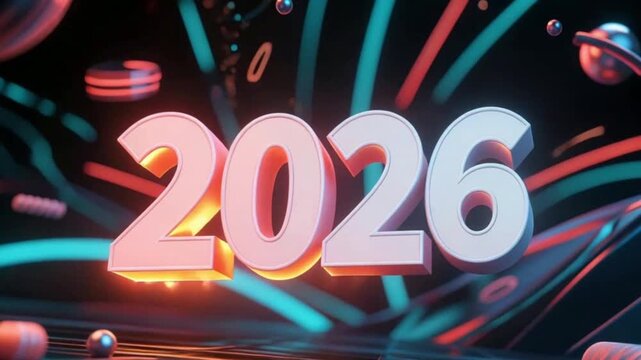 Teks 2026 3D animation