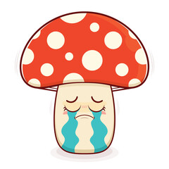 mushroom crying face cartoon cute