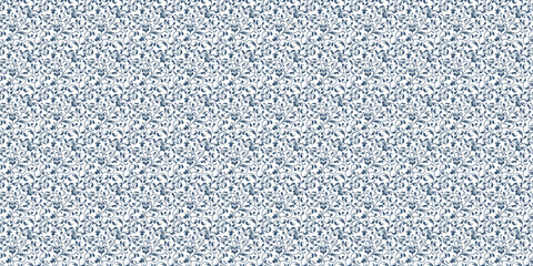 Blue floral damask pattern on white background 