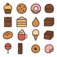 Assorted Bakery Delights: A colorful array of sweet treats, from cupcakes and cookies to donuts and ice cream, beckon with their delightful textures and enticing flavors.