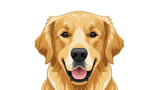 Close-up portrait of a happy Golden Retriever dogs face. - Powered by Adobe