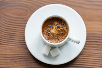  Close-Up of Turkish Coffee with Sugar Cube