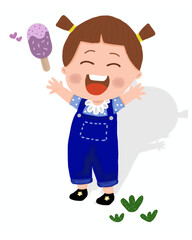 Cute Girl with Ice Cream