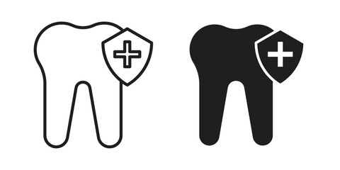 Dental insurance icons. High-quality vector designs