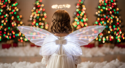 Child Angel Costume with Translucent Wings