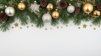 christmas decorations on a white background
