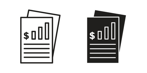 Income statement icons. High-quality vector designs