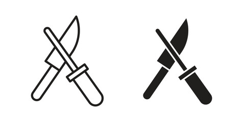 Knife sharpener icons. High-quality vector designs