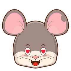 mouse love face cartoon cute
