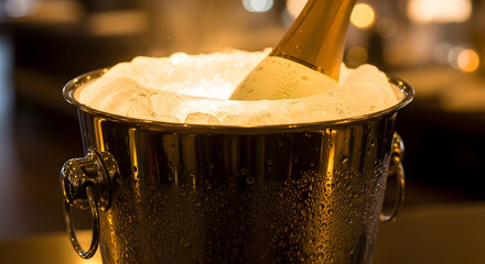 Champagne Bucket with Glowing Ice