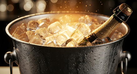 Champagne Bucket with Glowing Ice