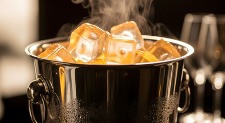 Champagne Bucket with Glowing Ice