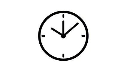 Simple Clock Icon Minimalist Design Time Concept.