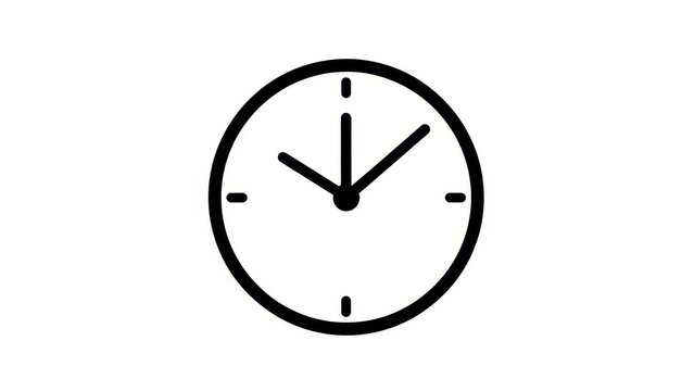 Simple Clock Icon Minimalist Design Time Concept.