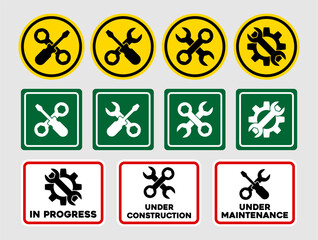 Maintenance and Construction Status Icons Set