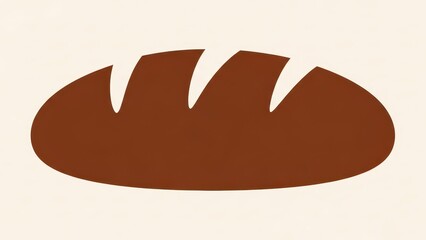 Simple Brown Loaf of Bread Icon.