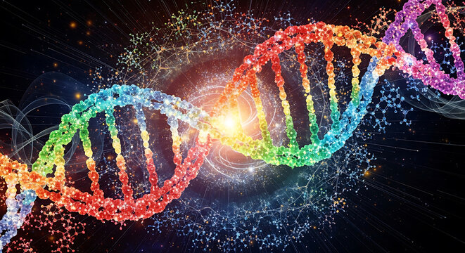 spiral spectrum of dna energy weaving through rainbow light in an infinite molecular vortex 62459178 1