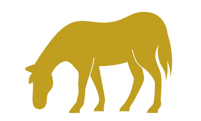 馬の全身シルエットを描いたミニマルな干支イラスト